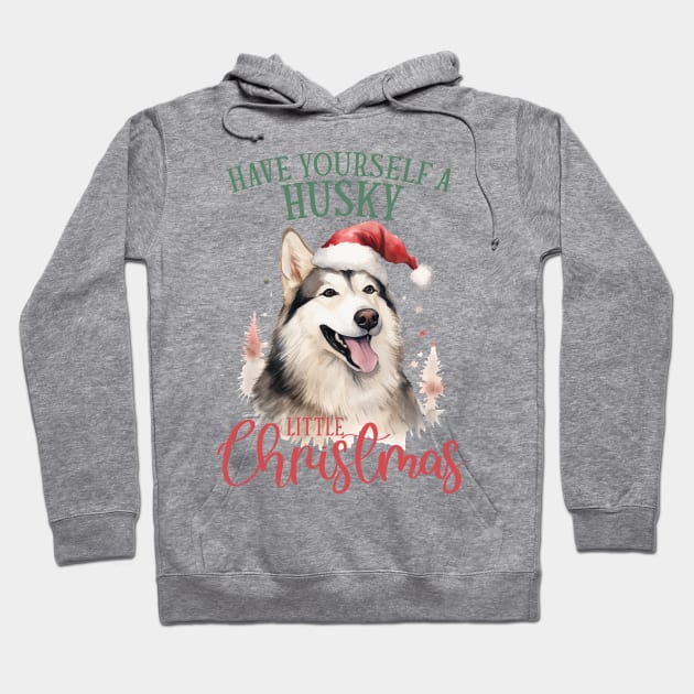 Have yourself a husky litte christmas Hoodie by MZeeDesigns